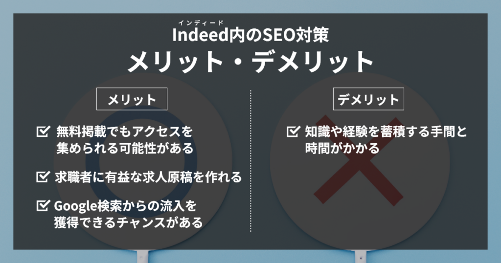 インディード内のSEO対策メリット・デメリット