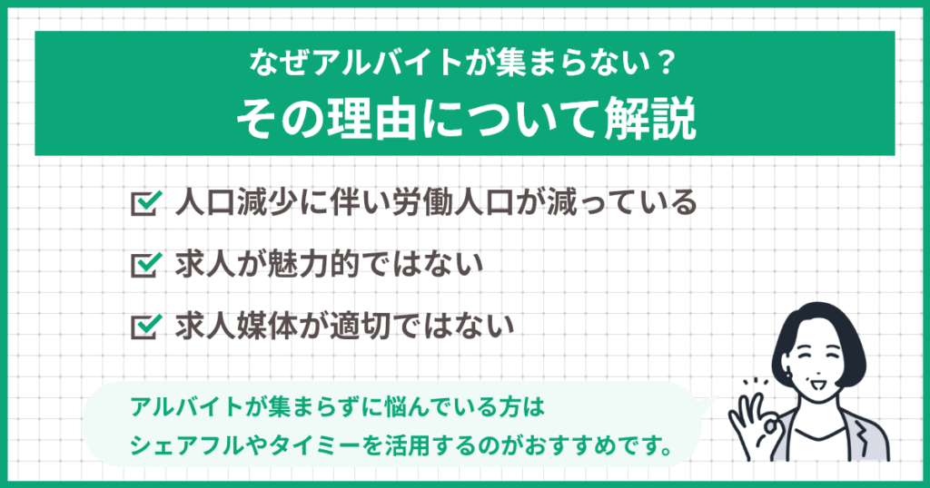 なぜアルバイトが集まらない？その理由について解説